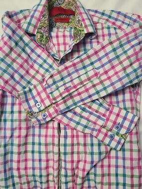 Elie Balleh Kids Modern Fit Multi-Color Plaid Button-Down Shirt Sz 5 A-1